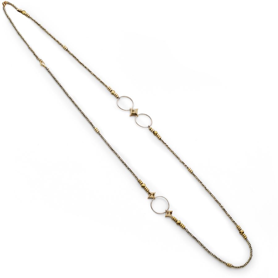Collana in pirite con cerchi e rombi SOLIS | CL PIR 2-80 CM 2PZ